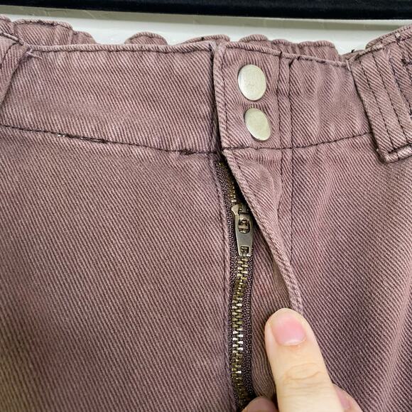 PacSun Brown Paper Bag Elastic Waist Cargo Pants Large - Picture 4 of 11